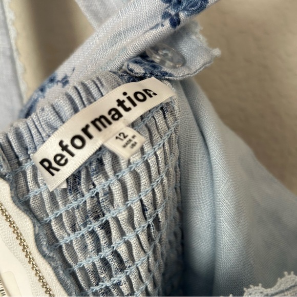 NWT Reformation Sheri Linen Dress in Crystalline - Picture 3 of 5